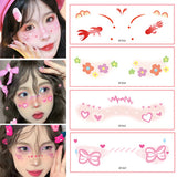 Lianfudai Cute Blush Face Tattoo Sticker Disposable Temporary Tattoo Blusher Love Sweet Decorative Stickers Waterproof Tattoos Festival