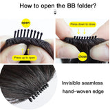 Lianfudai Synthetic Fake Hair Bangs Hair Clips For Extensions Natural Straigth Black Invisible Wig Women Natural Neat Hair Bang