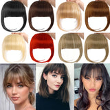 Lianfudai Synthetic Fake Hair Bangs Hair Clips For Extensions Natural Straigth Black Invisible Wig Women Natural Neat Hair Bang