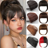 Lianfudai Synthetic Fake Hair Bangs Hair Clips For Extensions Natural Straigth Black Invisible Wig Women Natural Neat Hair Bang