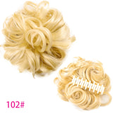 Lianfudai Synthetic Curly Chignon Messy Bun Ponytails Hairpiece Extensions For Elastic Hair Band Hair Accessories For Women Curly Hair