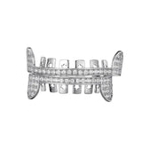 Lianfudai Hip Hop Iced Out Teeth Grillz Caps Bling Cubic Zircon Micro Pave Top & Bottom Charm Grills Set For Men Women Jewelry Gift