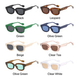 Lianfudai  Ins Trending Small Rectangle Sunglasses Candy Colors Beach Travel Streetwear Shades UV400 Protection Eyewear for Women & Men Glasses