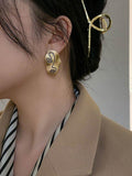 Lianfudai 2024 New Artistic Retro Vintage Mask Earrings