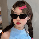 Lianfudai  Summer Retro Square Sunglasses Fashion Ins Beach Style Small Frame Eyewear Sunscreen Shades Anti-UV Sunglasses Glasses