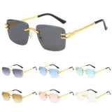 Lianfudai  UV400 Protection Rimless Square Sunglasses Vintage Y2K Eyewear Frameless Sun Glasses for Women & Men Glasses