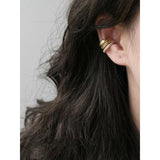 Lianfudai 2024 New 1PC Retro Simple Multi-Layer Ear Clip Earrings