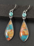 Lianfudai 2024 New Gradient Turquoise Vintage Earrings