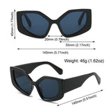 Lianfudai  UV400 Cat Eye Sunglasses Trendy Colorful Oversized Female Punk Shades Polygon Sun Glasses for Women & Men Glasses