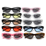 Lianfudai  Retro Cat Eye Sunglasses 2024 Colorful Uv-proof Punk Hip Hop Eyeglasses Dough Twist Mirror Leg Small Frame Sunglasses Outdoor Glasses