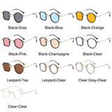 Lianfudai  UV400 Square Round Sunglasses Retro Clear Unique Y2K Eyewear Ocean Lens Shades for Women Glasses