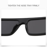 Lianfudai  Trendy Unisex Square Frame Sunglasses Fashionable UV400 Protection Beach Sunshade Black Shades Perfect for Daily and Photography Glasses