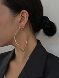 Lianfudai 2024 New Statement Simple Chic Geometric Earrings