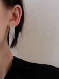 Lianfudai 2024 New Large Long Crystal Tassel Earrings