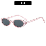 Lianfudai  New Retro Cat Eye Sunglasses Fashion Candy Color Oval Frame Sun Glasses Women Men Small Frame UV400 Shades Eyewear Glasses