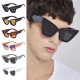 Lianfudai  Oversized Cat Eye Sunglasses Trendy UV400 Beach Travel Punk Sun Glasses Streetwear Eyewear for Women & Men Glasses