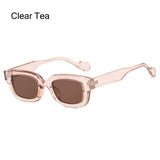 Lianfudai  Ins Trending Small Rectangle Sunglasses Candy Colors Beach Travel Streetwear Shades UV400 Protection Eyewear for Women & Men Glasses