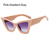 Lianfudai  Oversized Cat Eye Sunglasses Trendy UV400 Beach Travel Punk Sun Glasses Streetwear Eyewear for Women & Men Glasses