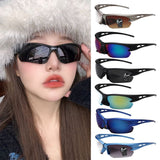 Lianfudai  Cycling Sports Sunglasses Trendy Plastics Fishing Oval Shades Driving Y2K Sunglasses for Men Women Glasses