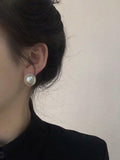 Lianfudai 2024 New Simple Fashion 925 Silver Needle Pearl Earrings