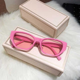 Lianfudai  Summer Retro Square Sunglasses Fashion Ins Beach Style Small Frame Eyewear Sunscreen Shades Anti-UV Sunglasses Glasses