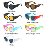 Lianfudai  UV400 Cat Eye Sunglasses Trendy Colorful Oversized Female Punk Shades Polygon Sun Glasses for Women & Men Glasses