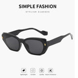 Lianfudai  New Fashion Cat Eye Sunglasses Men Women Vintage Irregular Gradient Eyewear Uv400 Shades Outdoor Small Frame Sun Glasses Glasses