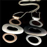 Lianfudai Gift Matte Circle Necklace Retro Accessories