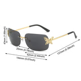 Lianfudai  Retro Butterfly Sunglasses Trendy Rimless Rhinestone Vintage Shades UV400 Protection Travel Beach Eyewear for Women & Men Glasses