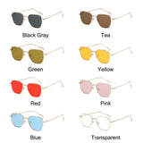 Lianfudai  UV400 Protection Square Sunglasses Fashion Metal Frame Oversized Eyewear Trendy Sun Glasses for Women & Men Glasses