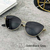 Lianfudai  Square Frame Cat Eye Sunglasses Beach Travel Streetwear Ocean Lenses Metal Frame Sun Glasses UV400 Protection Sun Glasses Glasses