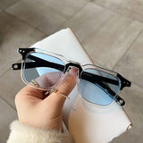 Lianfudai Remotenasa UV400 Square Sunglasses Trendy Vintage Cool Hip Hop Shades Retro Eyewear for Women & Men Glasses