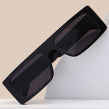 Lianfudai  Trendy Unisex Square Frame Sunglasses Fashionable UV400 Protection Beach Sunshade Black Shades Perfect for Daily and Photography Glasses