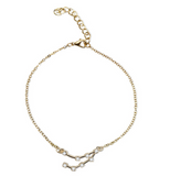 Lianfudai Constellation Simple Bracelets Anklet for Women  Charm Zodiac Pattern Chain Bangles  Birthday Bracelet Jewelry Gift