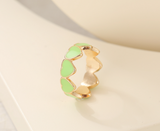 Lianfudai Christmas gifts ideas Jewelry New Colorful Adjustable Ring for Women Glossy Love Heart Rings Peach Heart Ring Exquisite Y2k Trend Jewelry