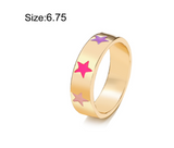 Lianfudai Christmas gifts ideas Jewelry New Colorful Adjustable Ring for Women Glossy Love Heart Rings Peach Heart Ring Exquisite Y2k Trend Jewelry