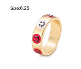 Lianfudai Christmas gifts ideas Jewelry New Colorful Adjustable Ring for Women Glossy Love Heart Rings Peach Heart Ring Exquisite Y2k Trend Jewelry