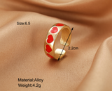 Lianfudai Christmas gifts ideas Jewelry New Colorful Adjustable Ring for Women Glossy Love Heart Rings Peach Heart Ring Exquisite Y2k Trend Jewelry