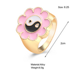 Lianfudai Christmas gifts ideas Jewelry New Colorful Adjustable Ring for Women Glossy Love Heart Rings Peach Heart Ring Exquisite Y2k Trend Jewelry