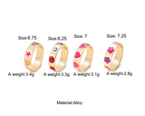 Lianfudai Christmas gifts ideas Jewelry New Colorful Adjustable Ring for Women Glossy Love Heart Rings Peach Heart Ring Exquisite Y2k Trend Jewelry