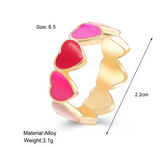 Lianfudai Christmas gifts ideas Jewelry New Colorful Adjustable Ring for Women Glossy Love Heart Rings Peach Heart Ring Exquisite Y2k Trend Jewelry