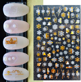 Lianfudai Christmas wishlist 1pcs Snowflakes 3D Nail Stickers Christmas Xmas Halloween Transfer Stickers Nail Art Self-adhensive Decals Decoration DIY