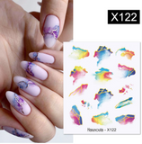 Lianfudai Christmas gifts ideas Harunouta Ink Blooming Marble Water Decals Flower Leaves Transfer Sliders Paper Abstract Geometric Lines Nail Stickers Watermark