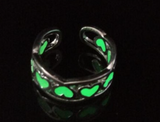 Lianfudai 1 pcs Couple Rings Luminous Ring for Women Men Glowing In Dark Heart Lover Wedding Bands Women Girls Jewelry Gift Accessories