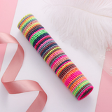 Lianfudai gifts for kids  50Pcs/Lot Fashion Girl Colorful 3cm Elastic Rubber Bands Children's Nylon Hair Ties Head Rope Fashion Hair Ring Hair Accessories