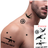 Lianfudai  Christmas Waterproof Temporary Tattoo Sticker black machine gun tatto flash tatoo fake tattoos for men women