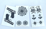 Lianfudai  Christmas Waterproof Temporary Tattoo Sticker black machine gun tatto flash tatoo fake tattoos for men women