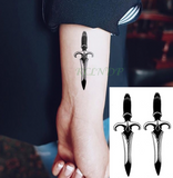 Lianfudai  Christmas Waterproof Temporary Tattoo Sticker black machine gun tatto flash tatoo fake tattoos for men women