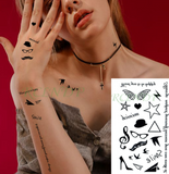 Lianfudai  Christmas Waterproof Temporary Tattoo Sticker black machine gun tatto flash tatoo fake tattoos for men women