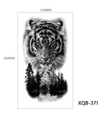 Lianfudai gifts for her Black Forest Tattoo Sticker For Men Women Children Tiger Wolf Death Skull Temporary Tattoo Fake Henna Skeleton King Animal Tatoo